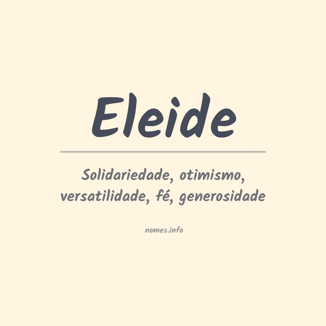 Significado do nome Eleide