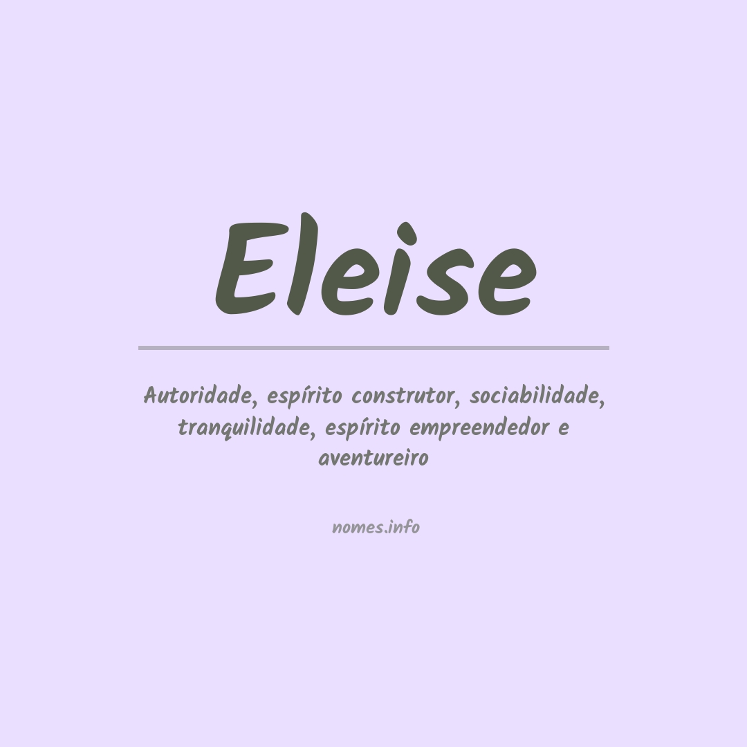 Significado do nome Eleise