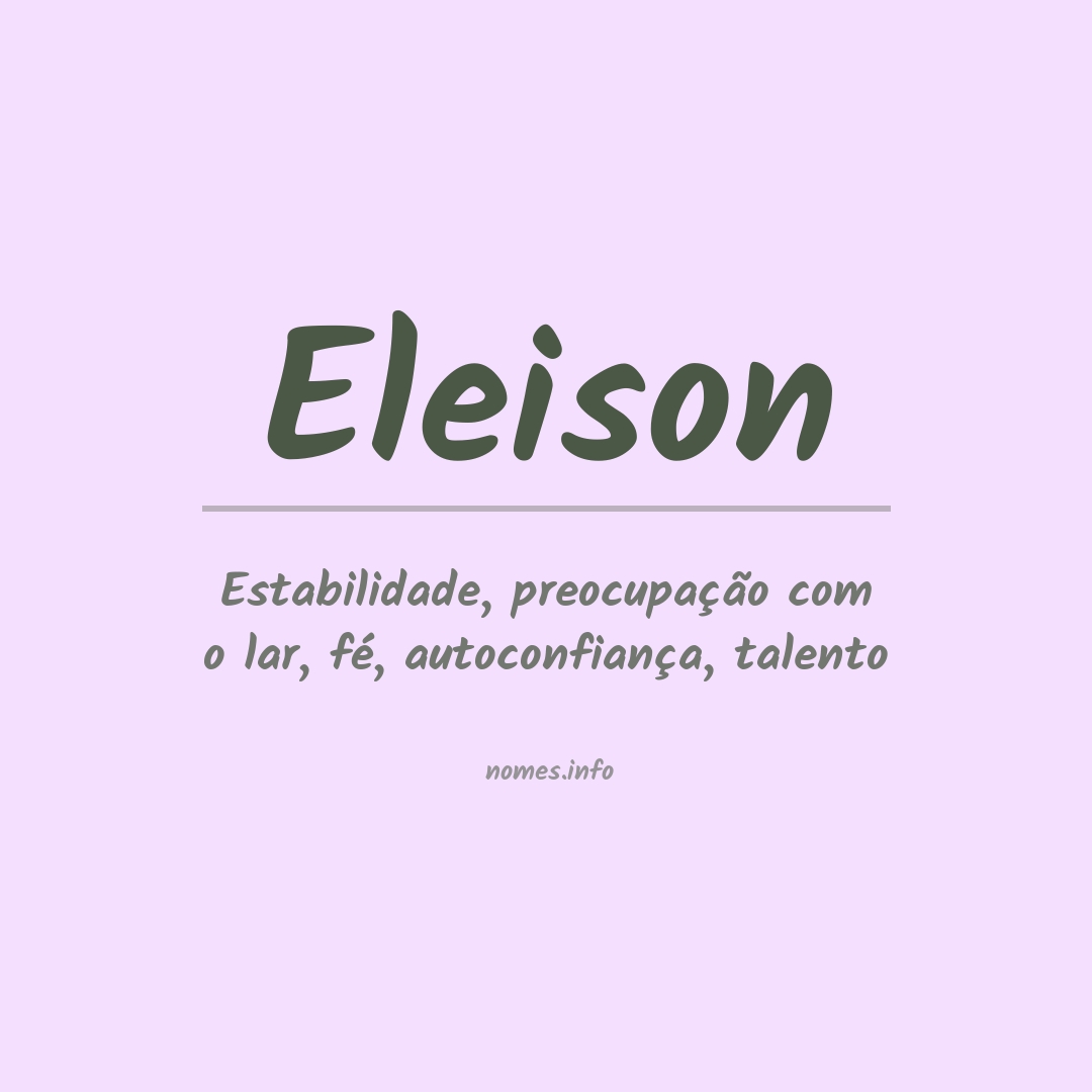 Significado do nome Eleison
