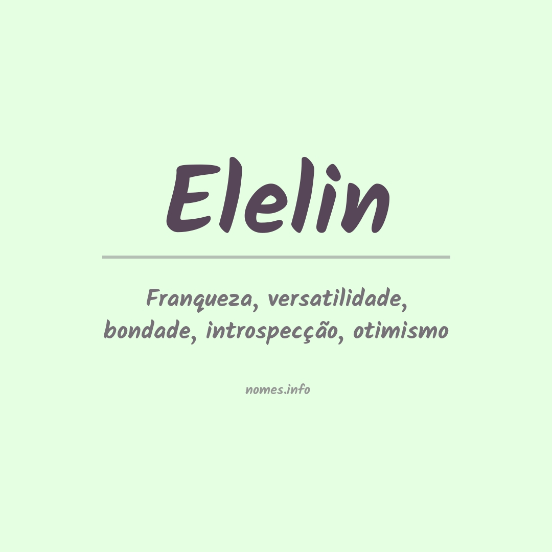 Significado do nome Elelin