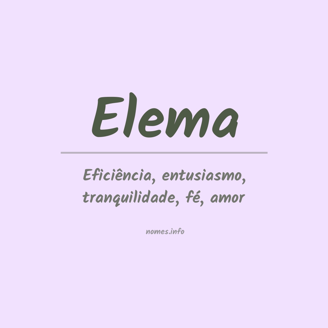 Significado do nome Elema