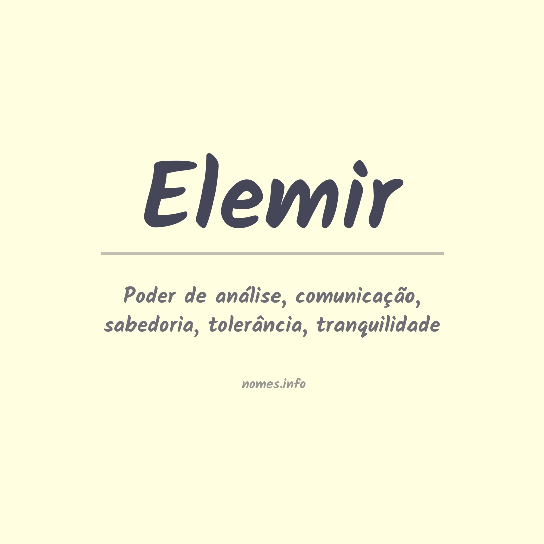 Significado do nome Elemir