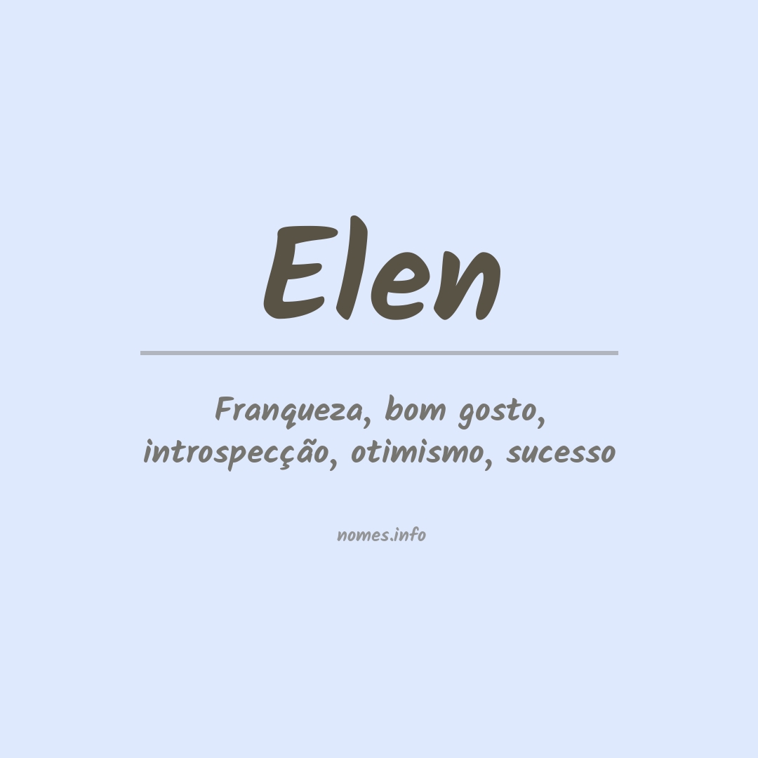 Significado do nome Elen