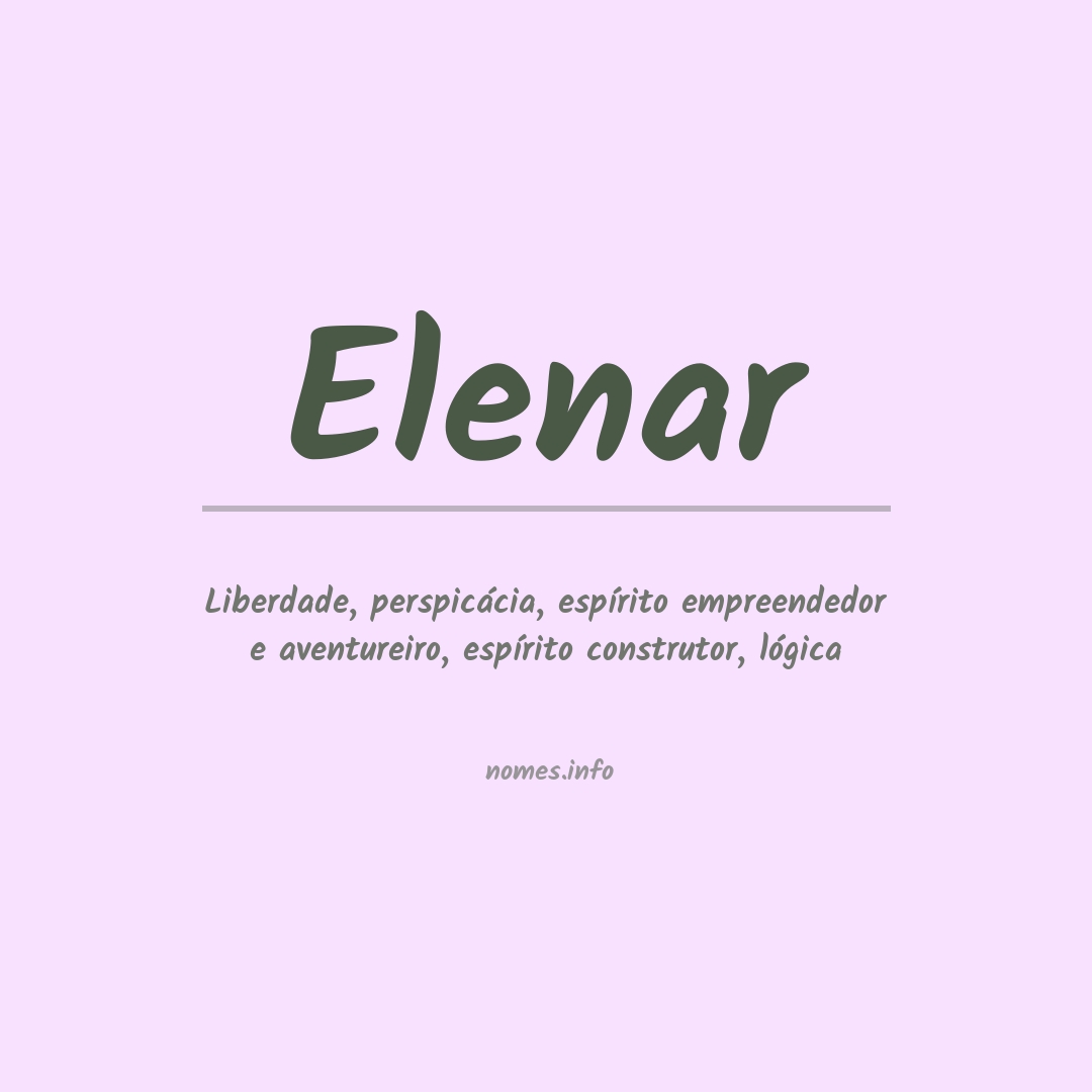 Significado do nome Elenar