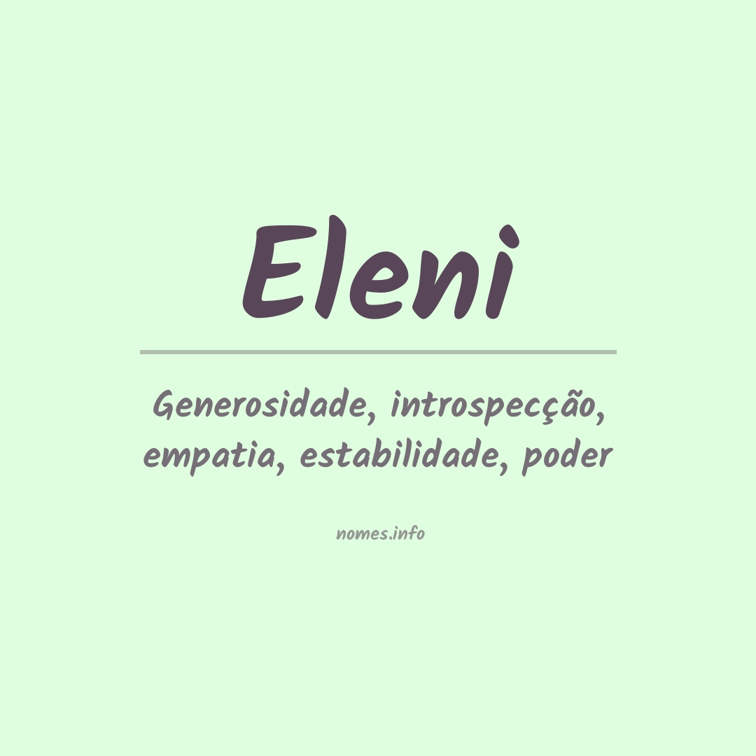 Significado do nome Eleni