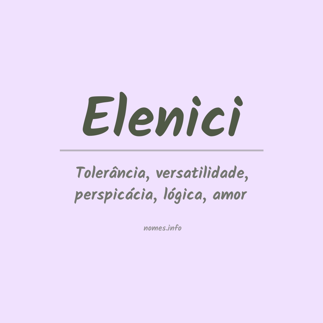 Significado do nome Elenici