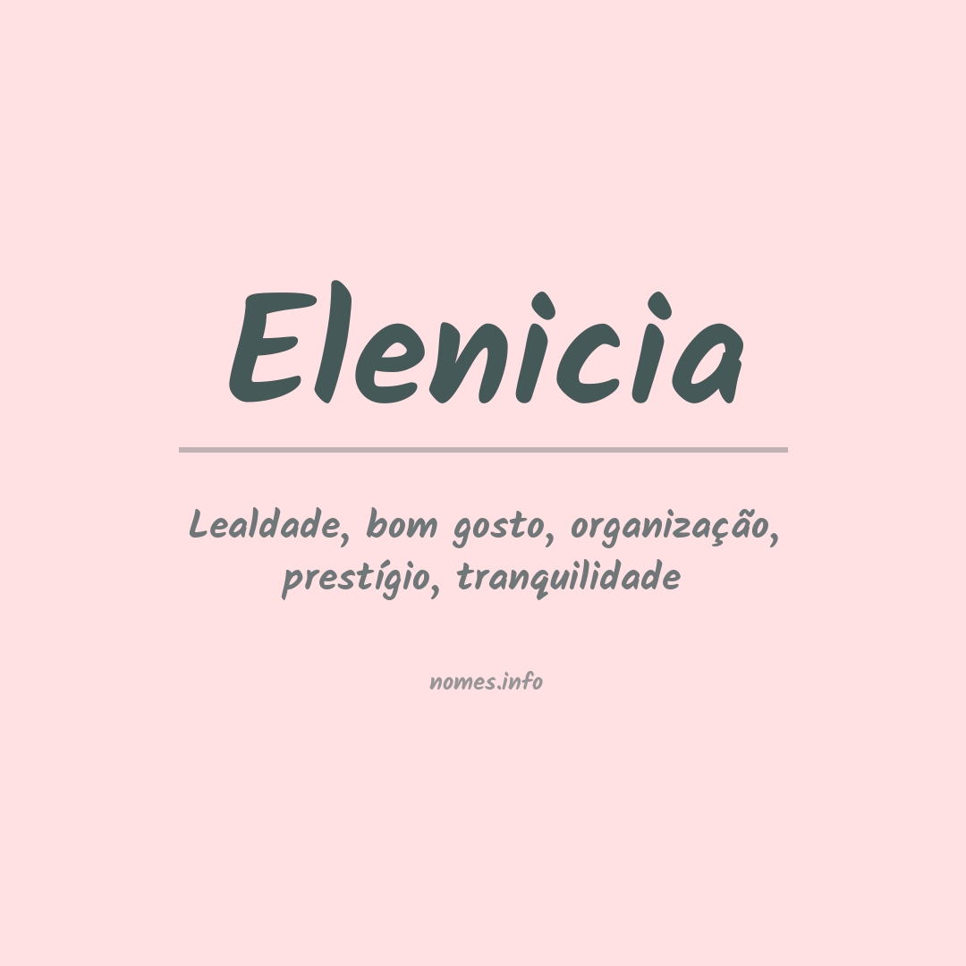 Significado do nome Elenicia