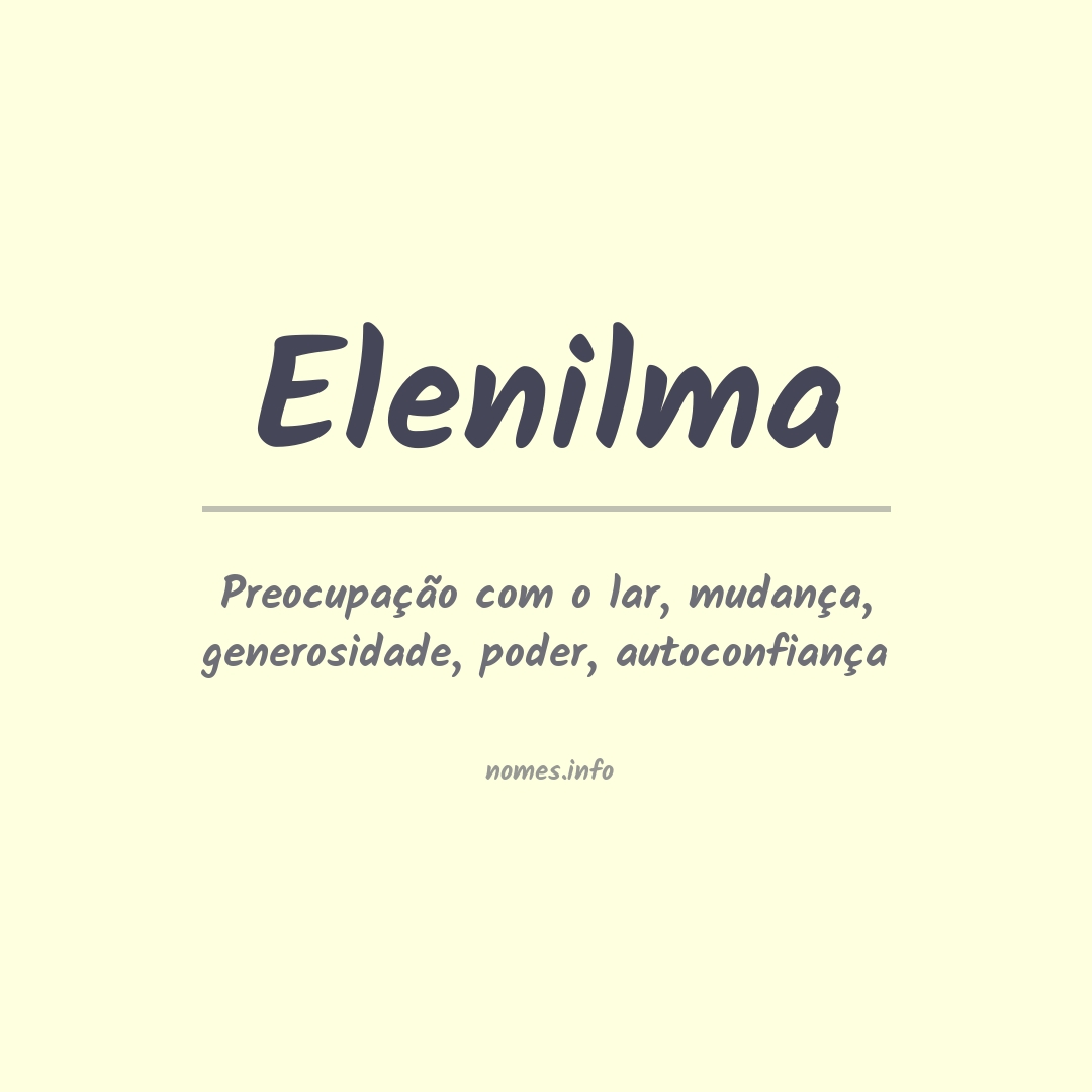 Significado do nome Elenilma