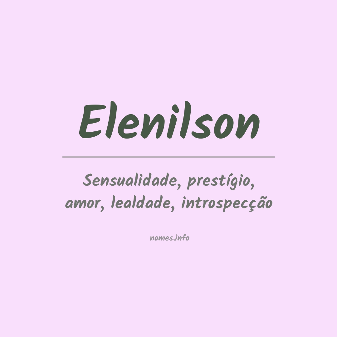 Significado do nome Elenilson