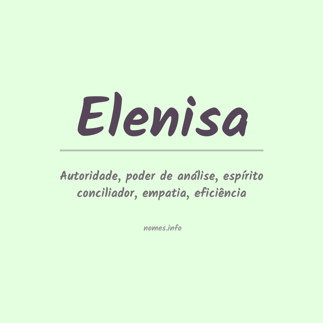 Significado do nome Elenisa