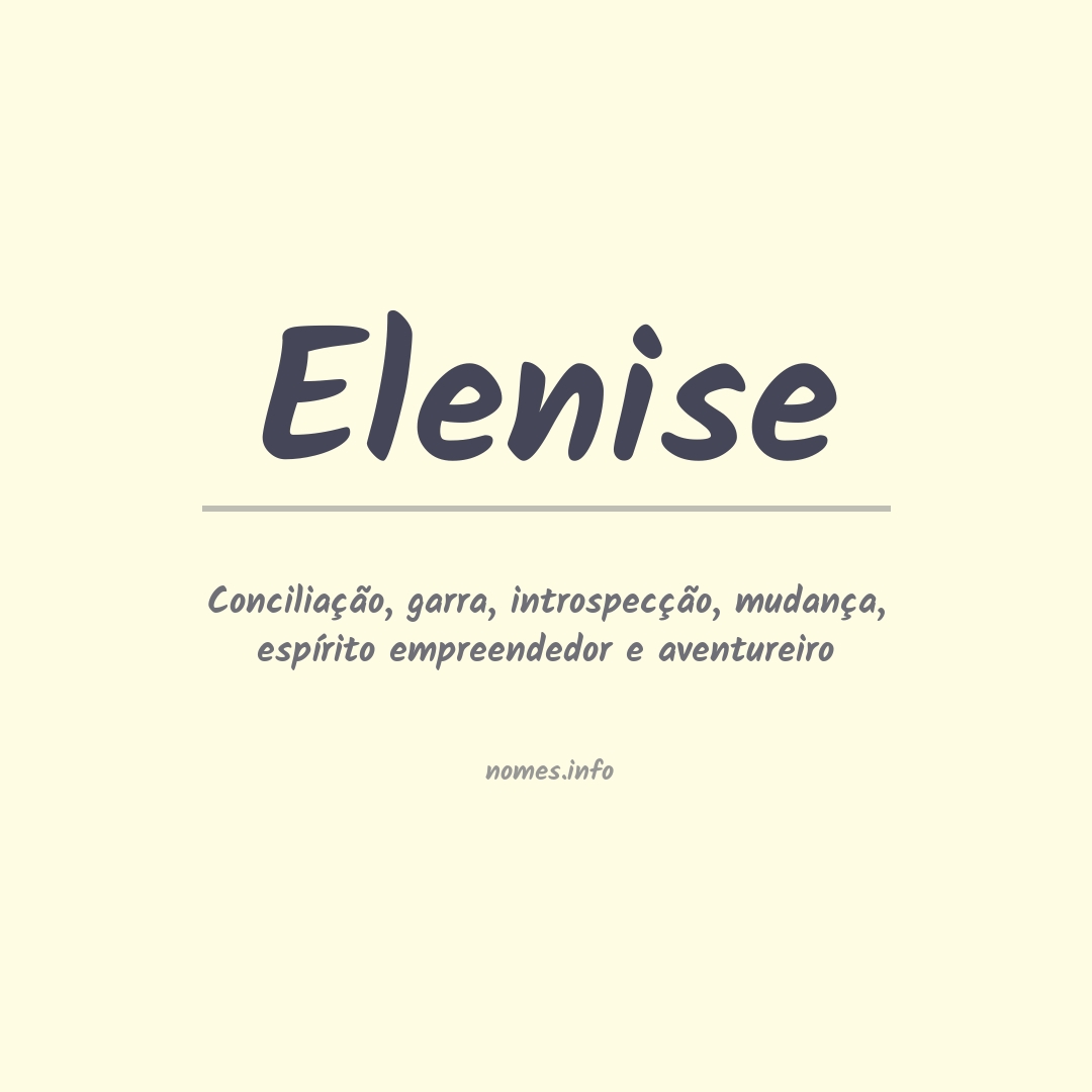 Significado do nome Elenise