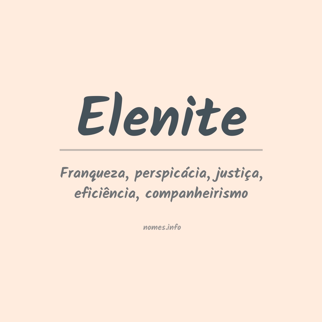 Significado do nome Elenite