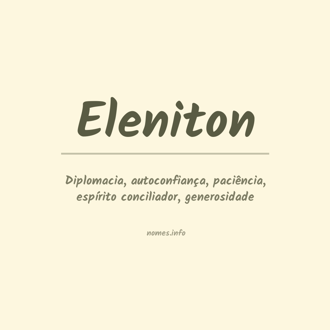 Significado do nome Eleniton