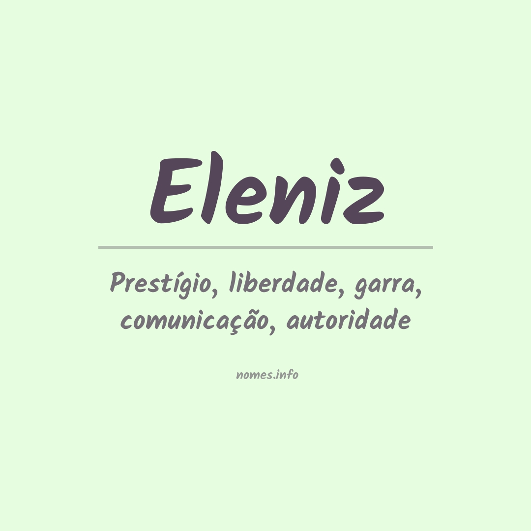 Significado do nome Eleniz