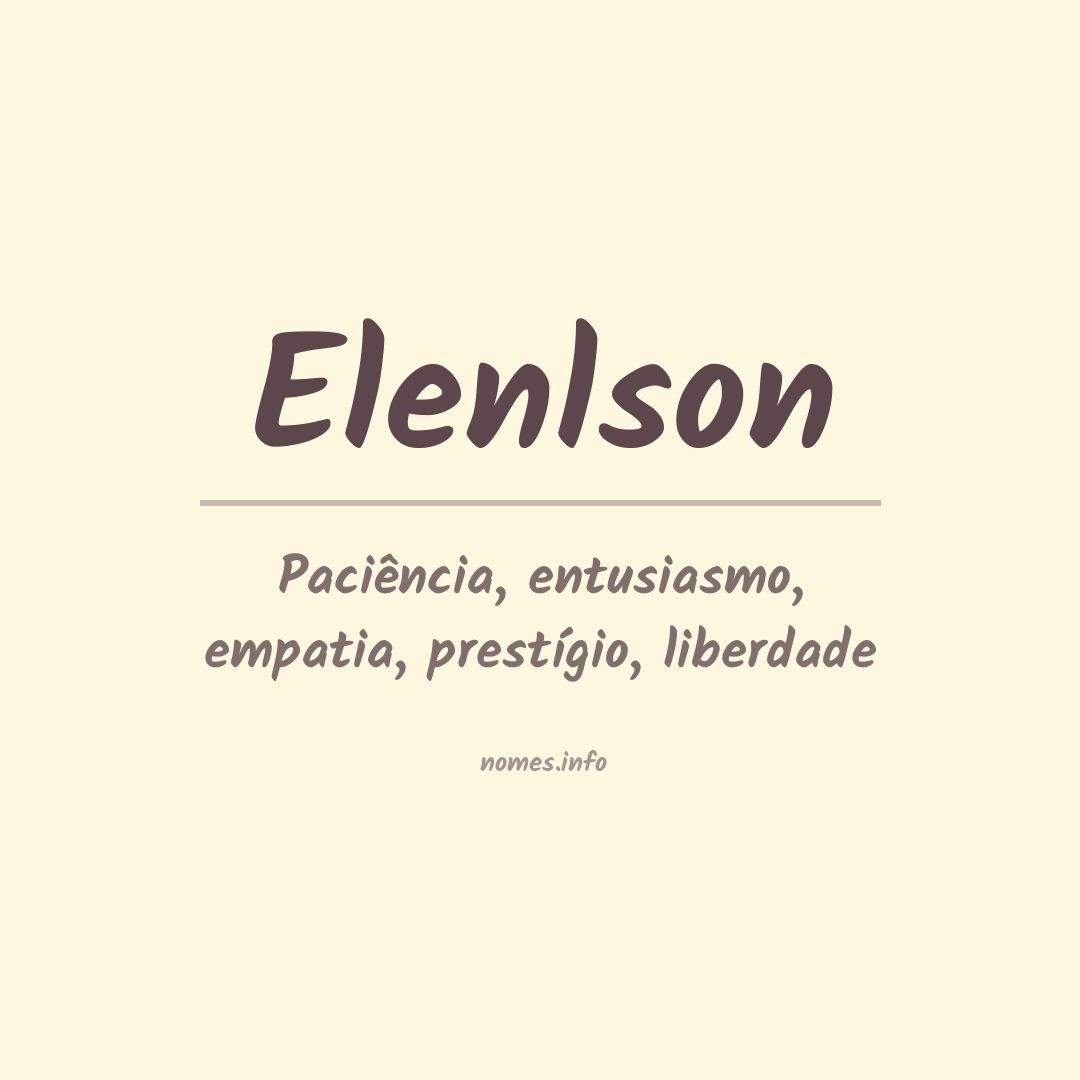 Significado do nome Elenlson