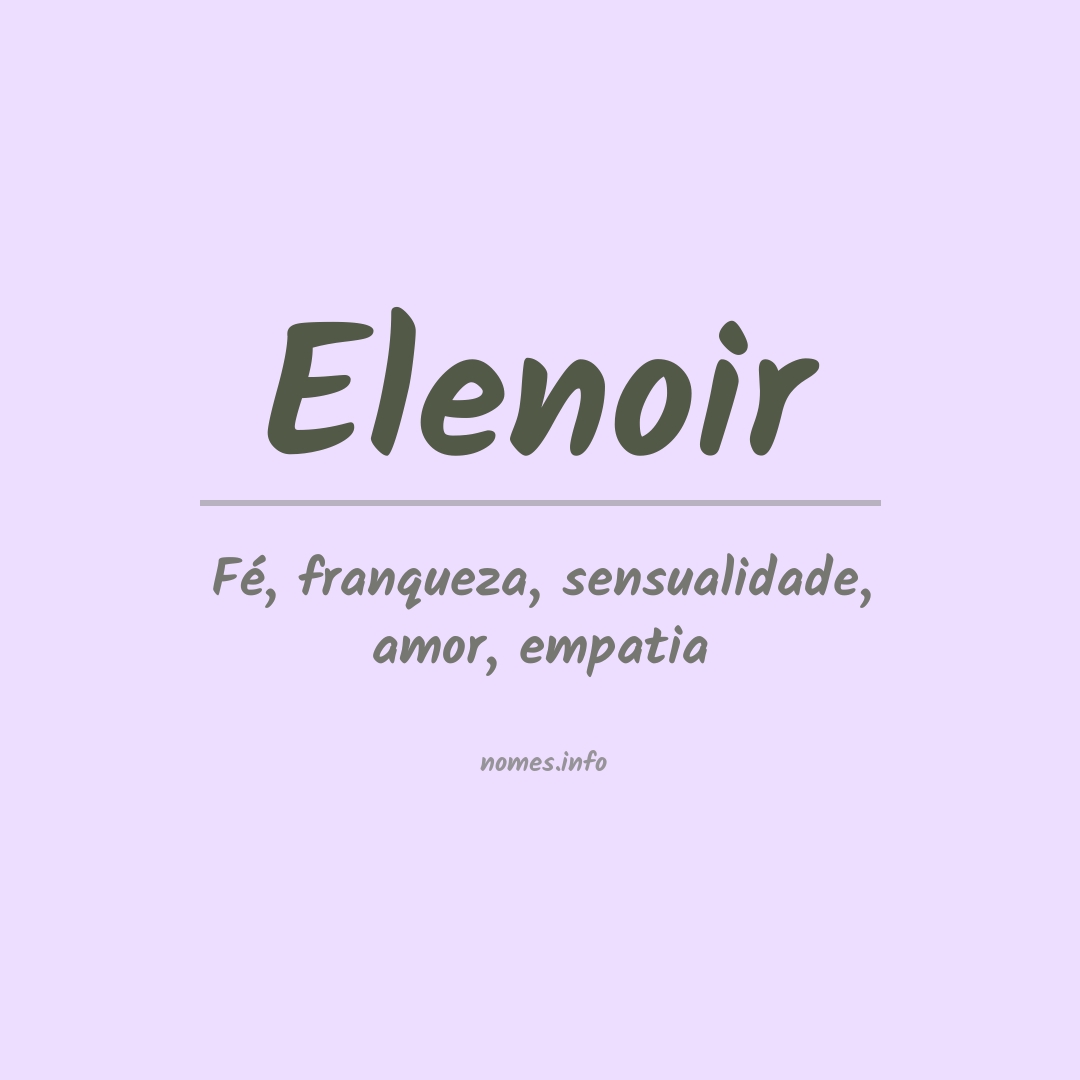 Significado do nome Elenoir