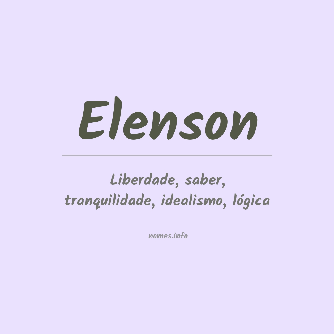 Significado do nome Elenson