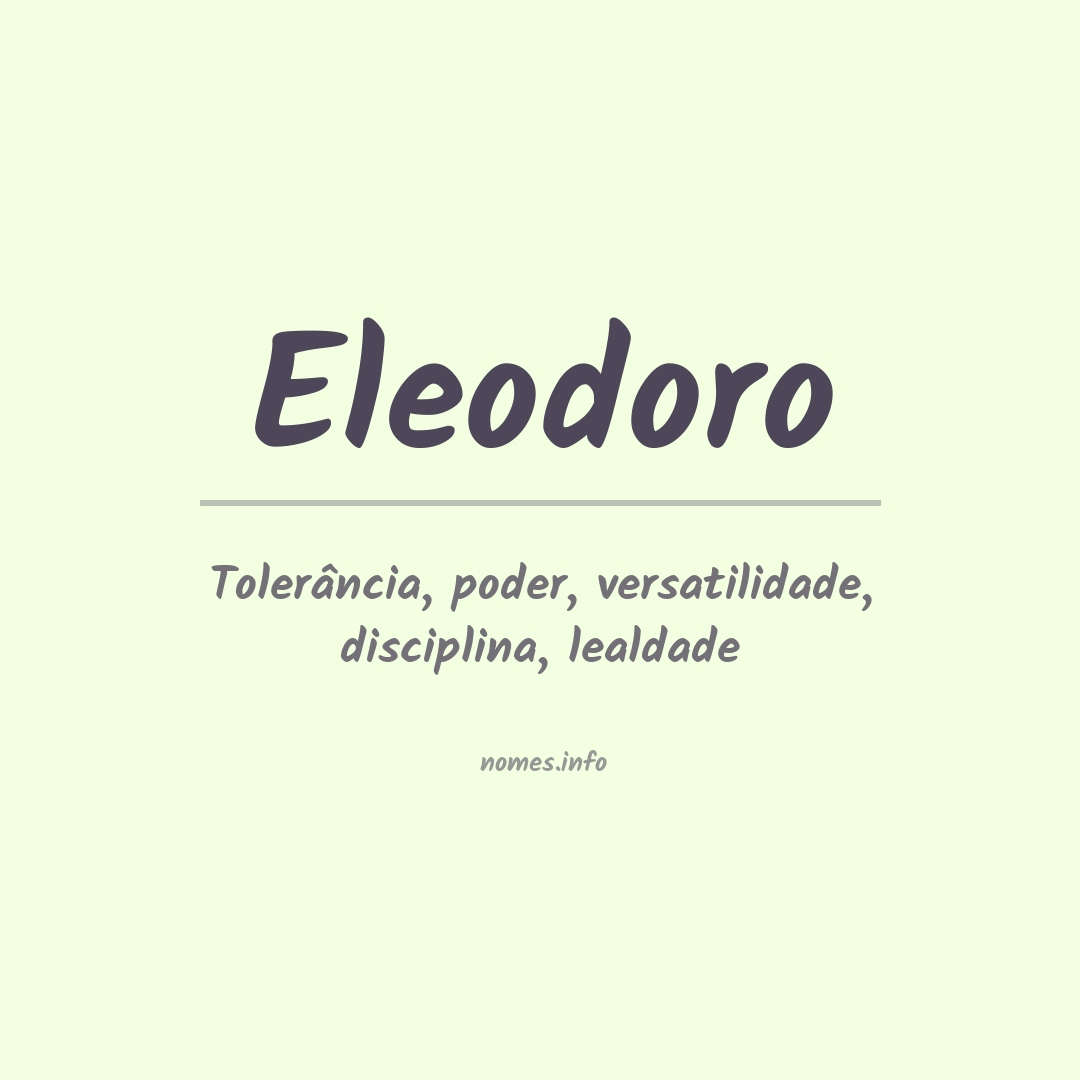 Significado do nome Eleodoro