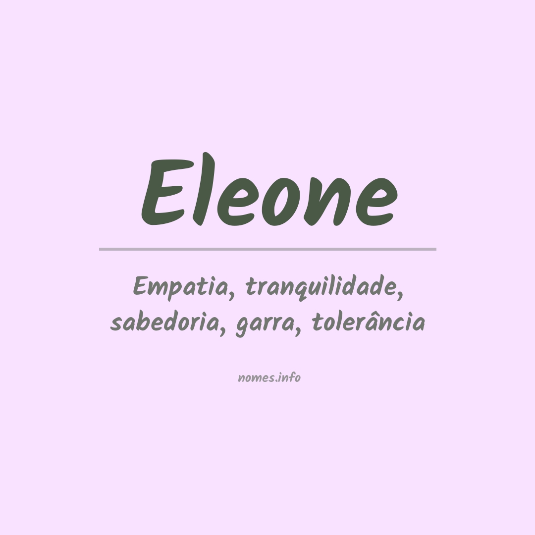 Significado do nome Eleone