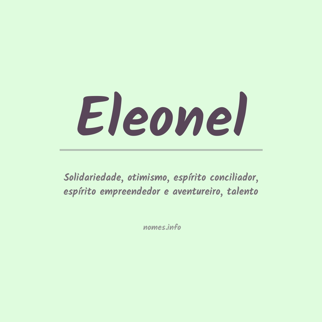 Significado do nome Eleonel