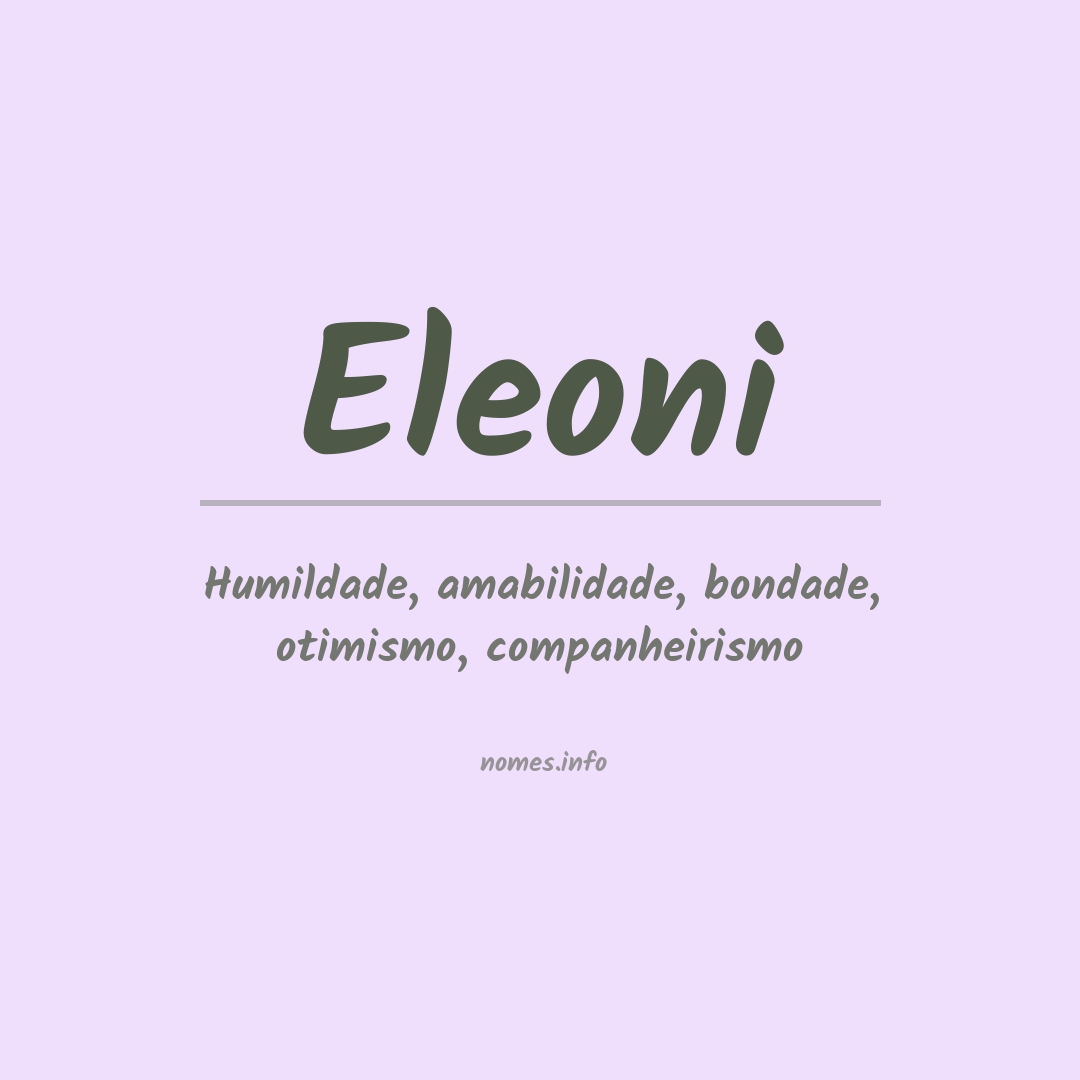 Significado do nome Eleoni