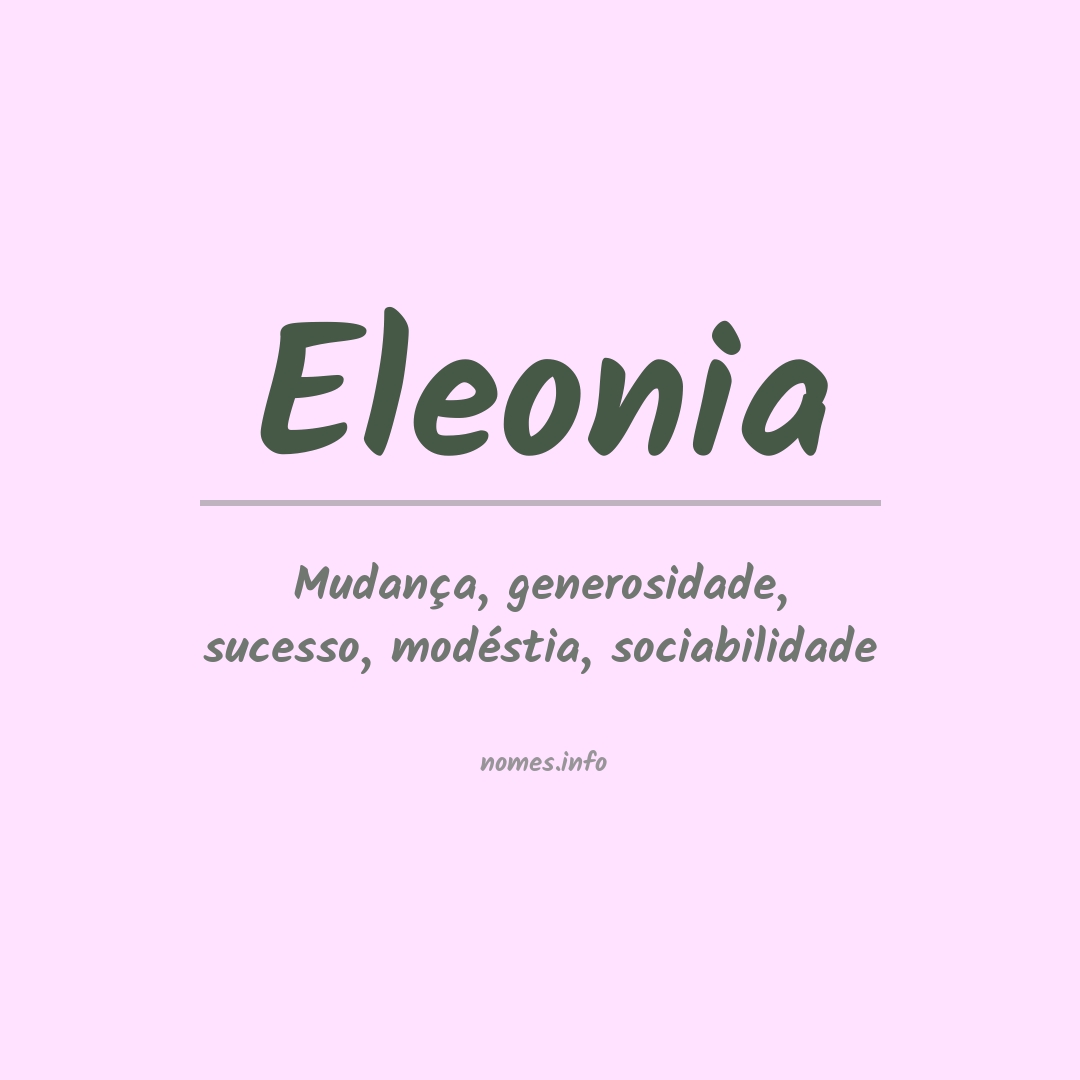 Significado do nome Eleonia
