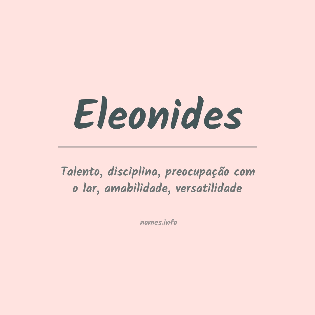 Significado do nome Eleonides