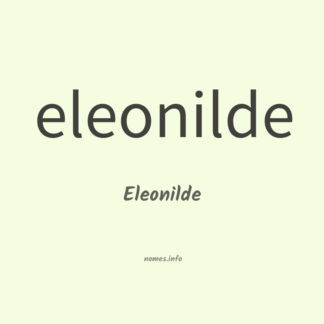 Eleonilde em chinês