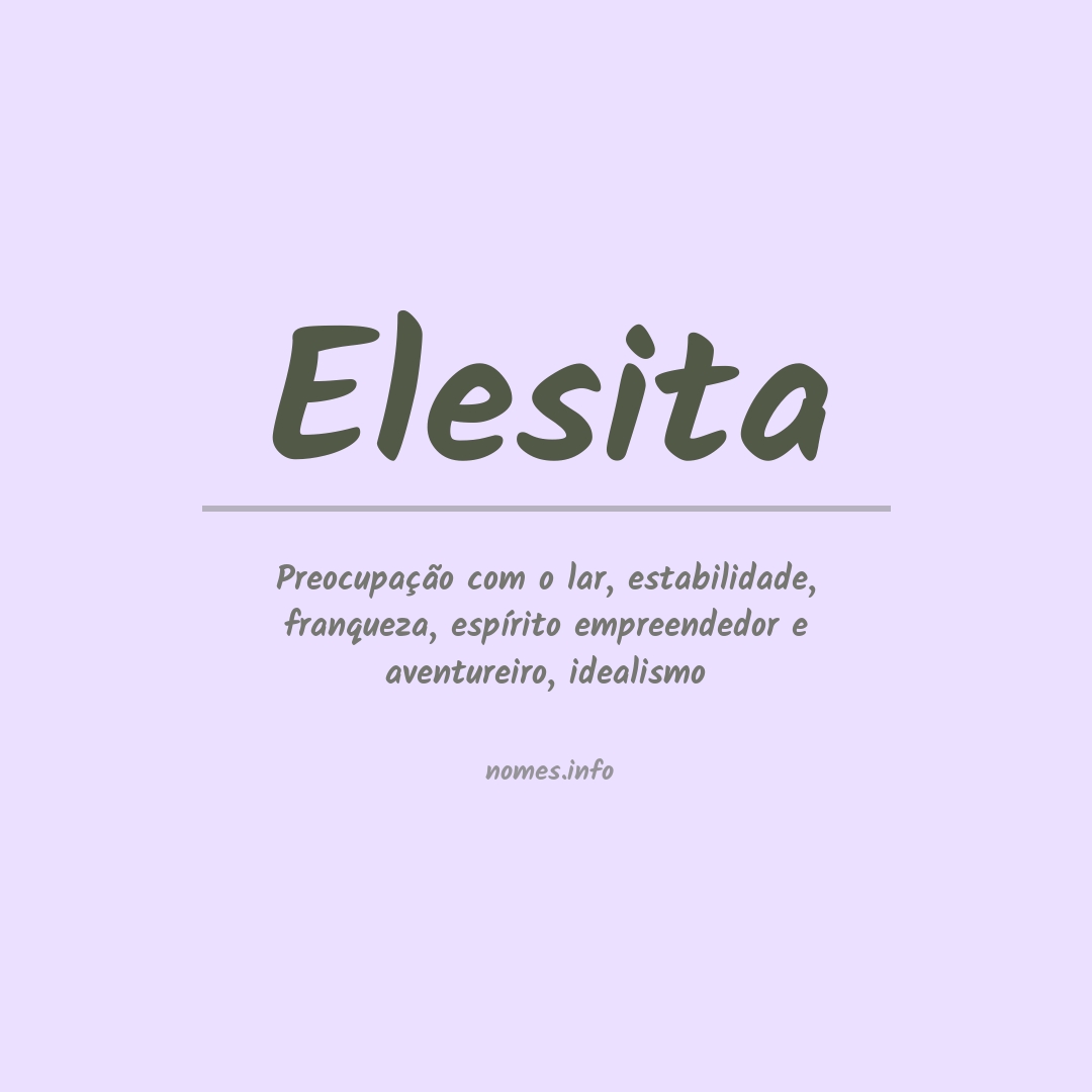 Significado do nome Elesita