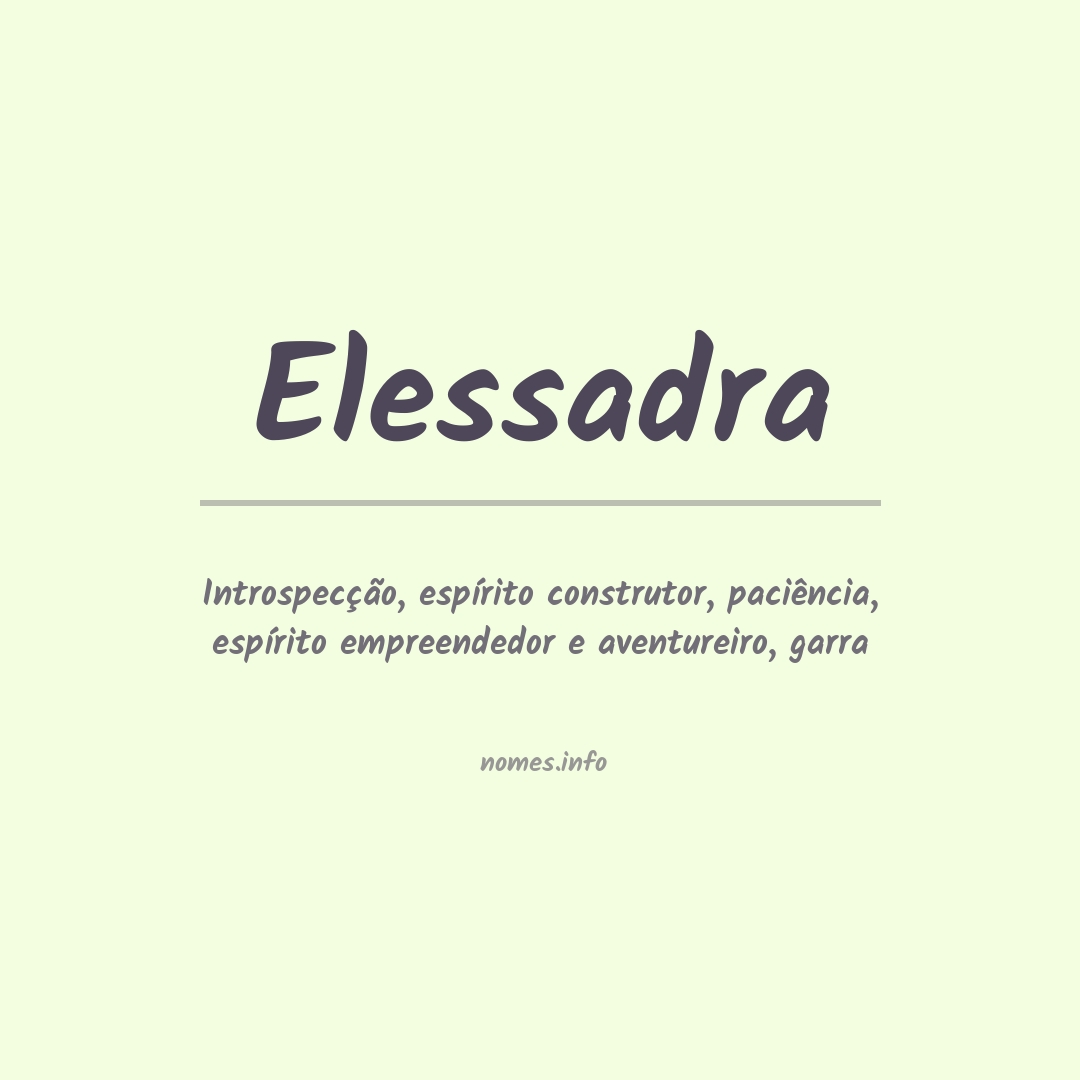 Significado do nome Elessadra