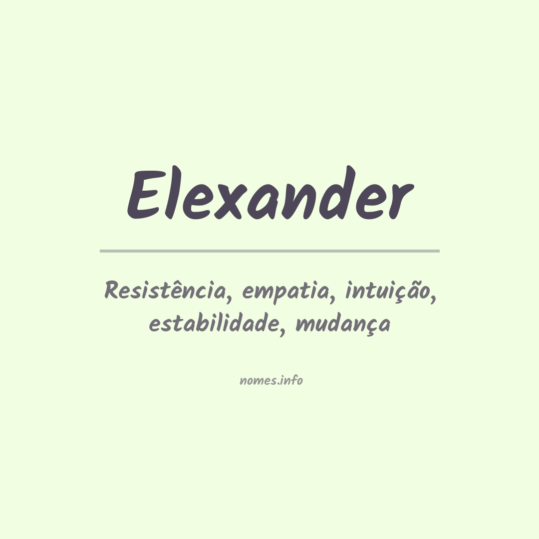Significado do nome Elexander