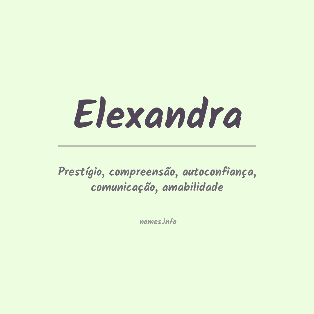 Significado do nome Elexandra