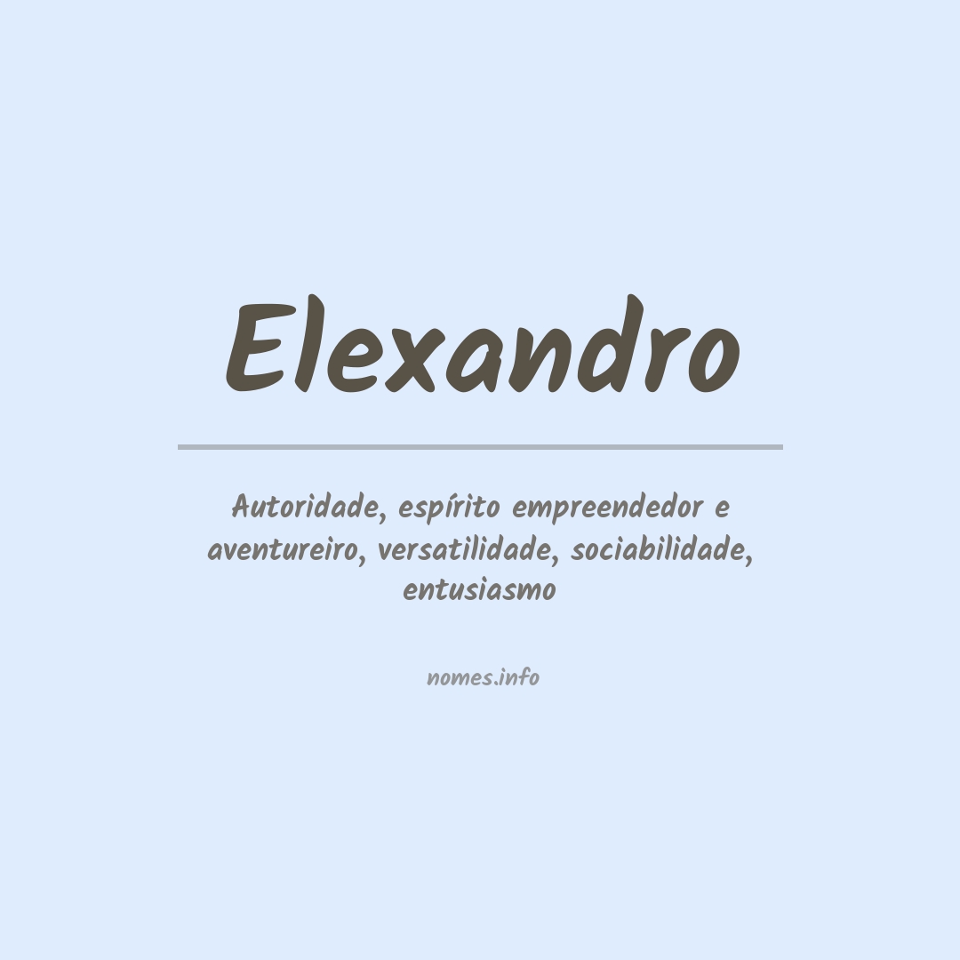 Significado do nome Elexandro