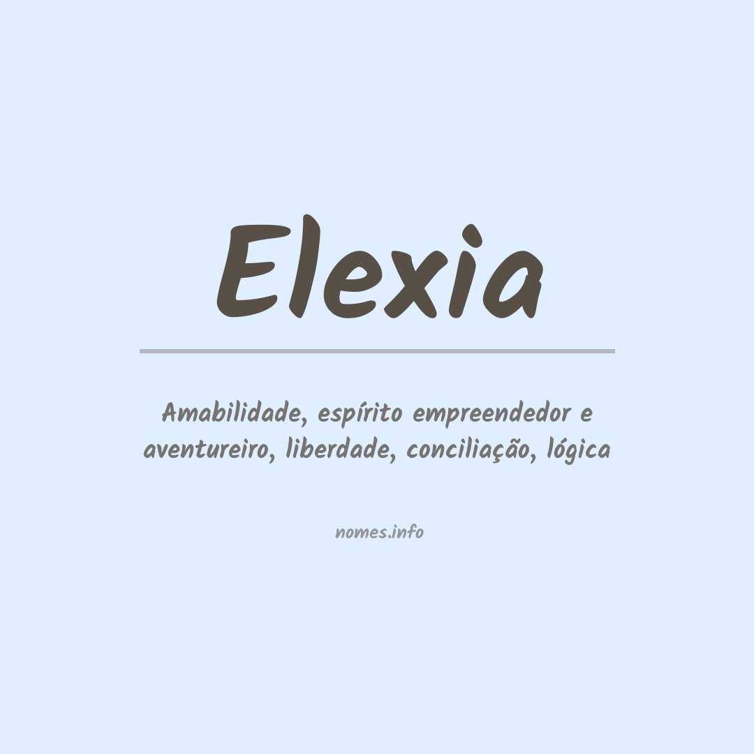 Significado do nome Elexia