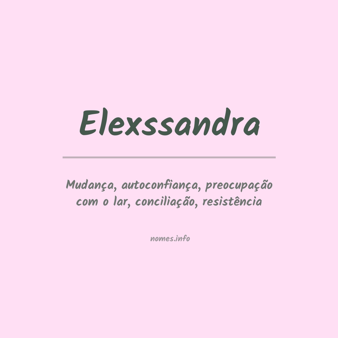 Significado do nome Elexssandra