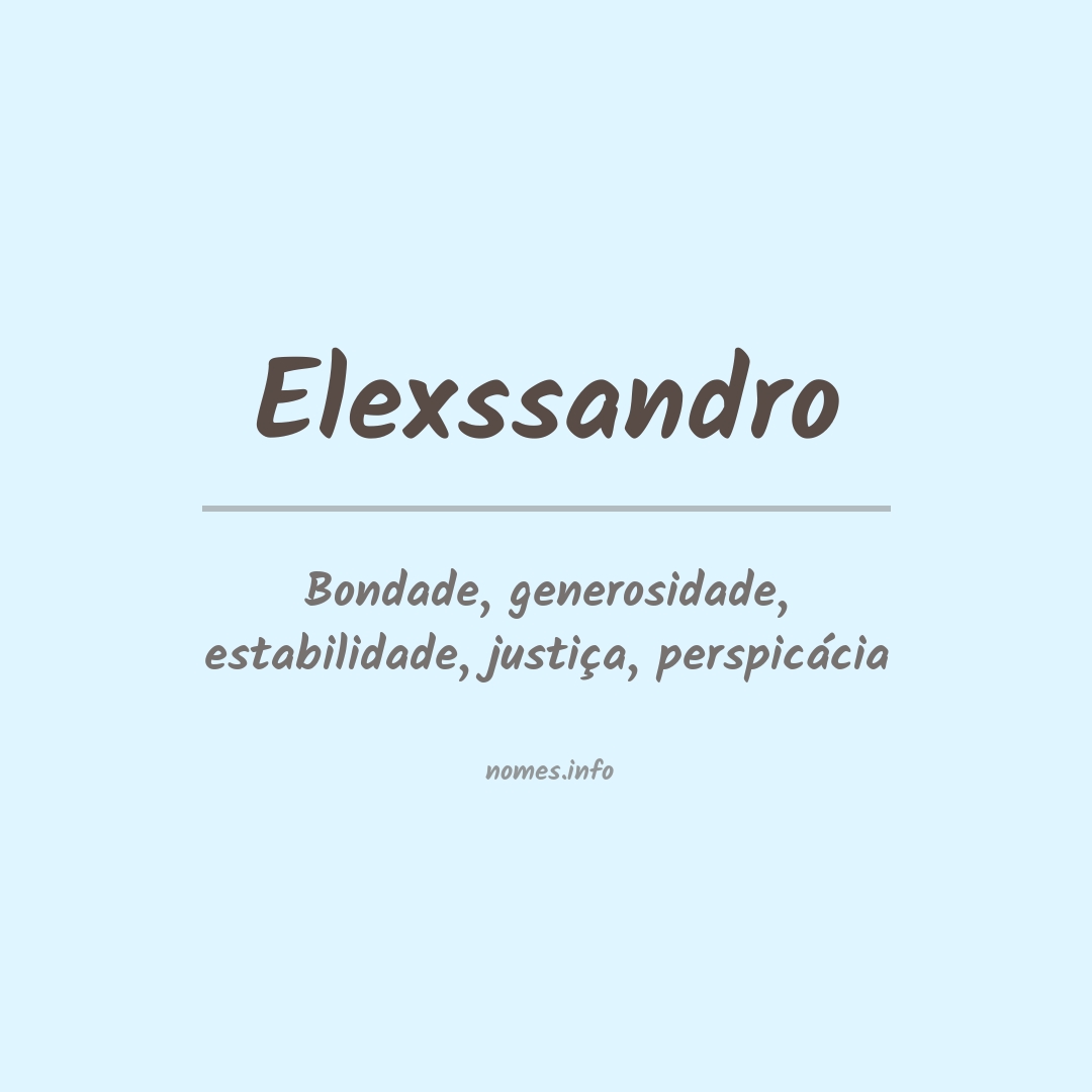 Significado do nome Elexssandro