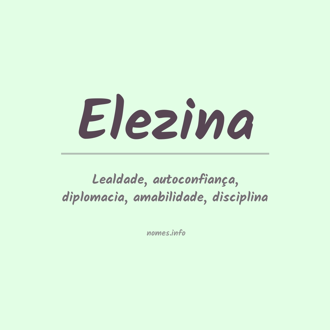 Significado do nome Elezina