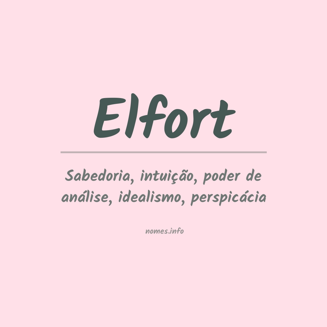 Significado do nome Elfort
