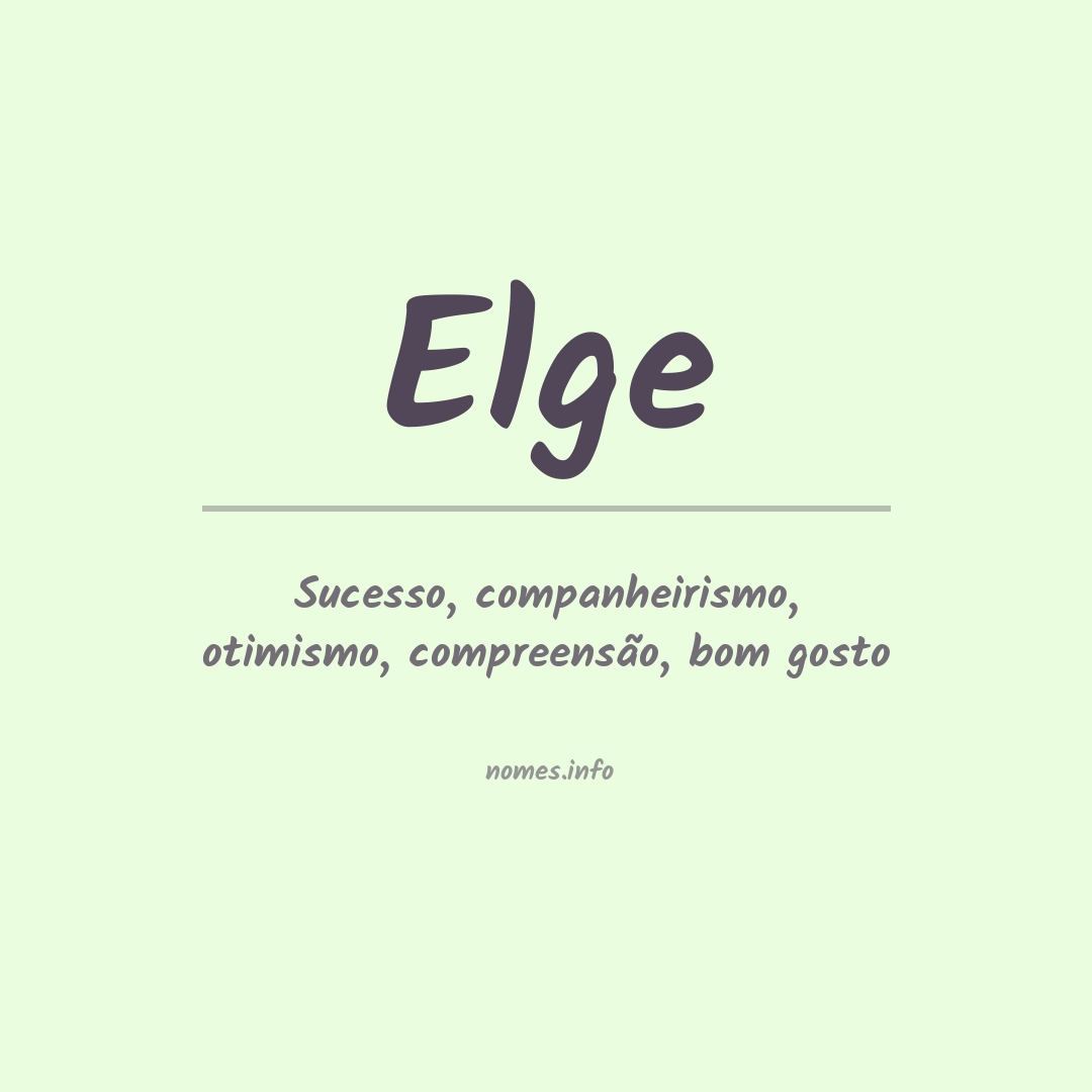Significado do nome Elge