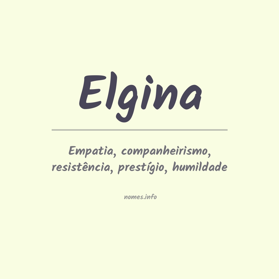 Significado do nome Elgina