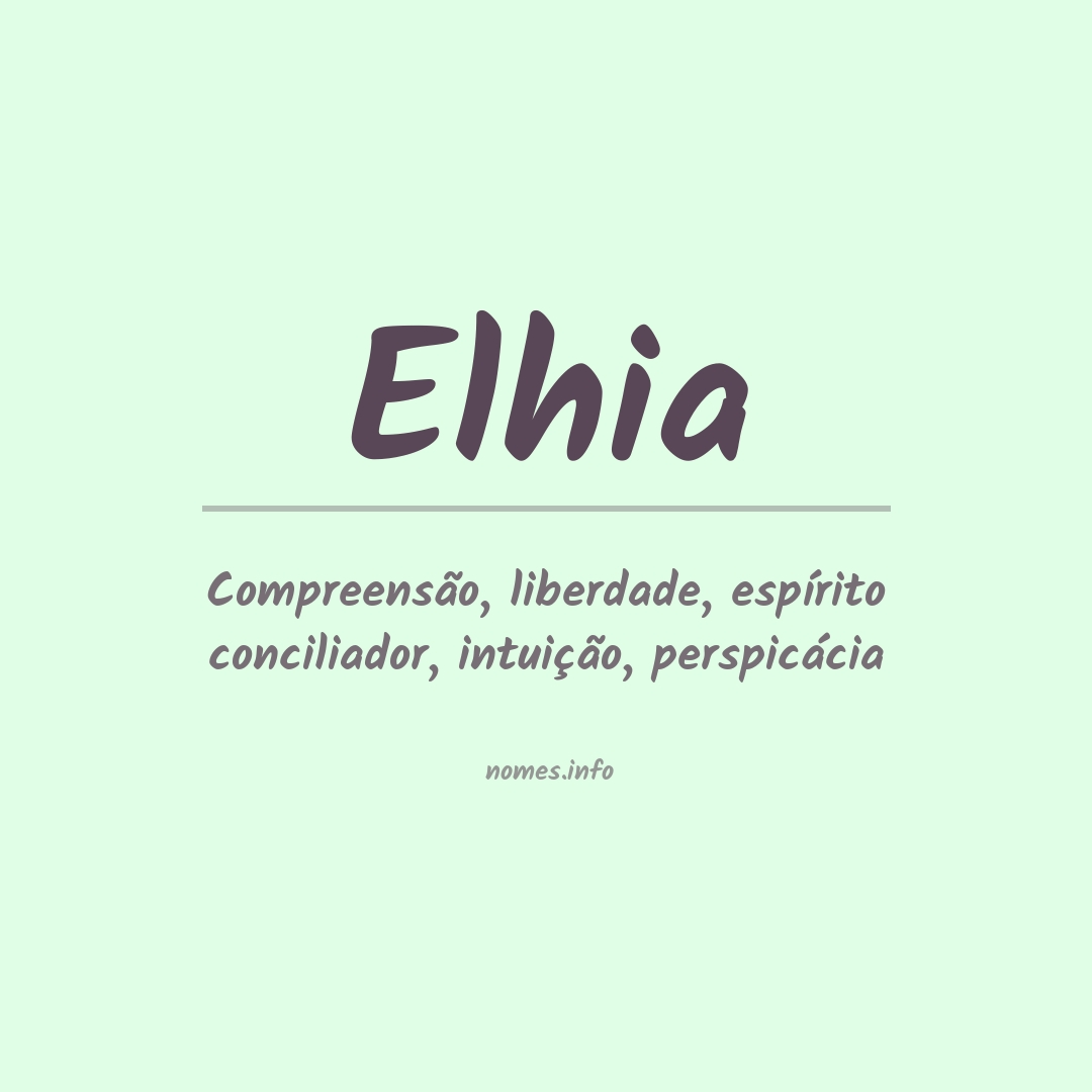 Significado do nome Elhia