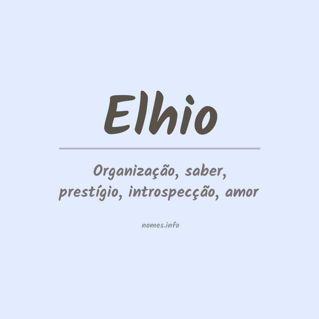 Significado do nome Elhio