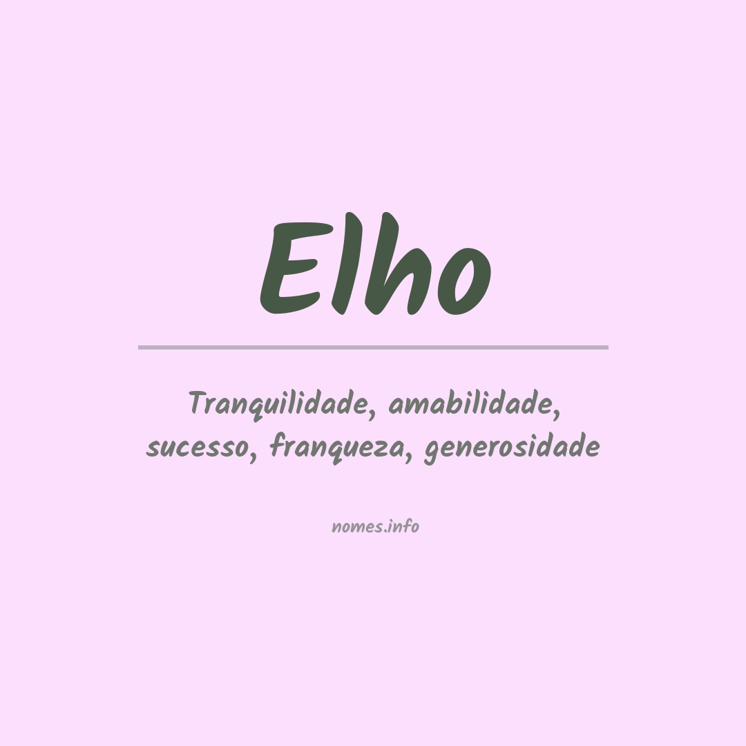 Significado do nome Elho