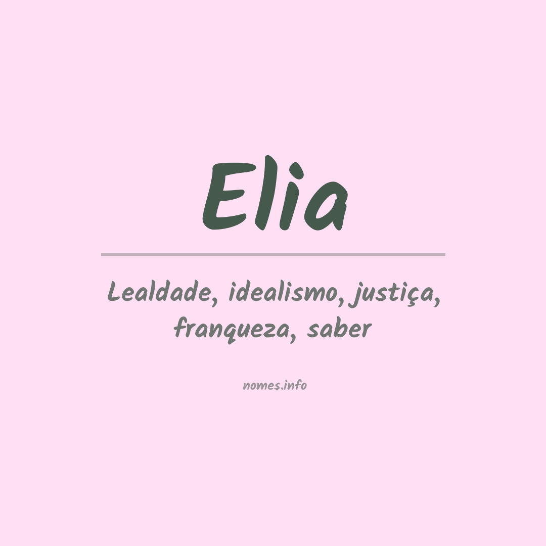 Significado do nome Elia