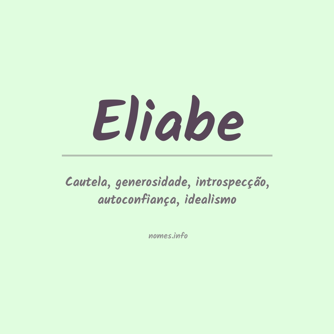 Significado do nome Eliabe