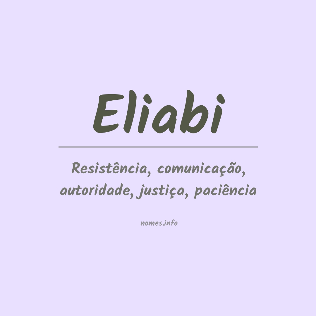 Significado do nome Eliabi