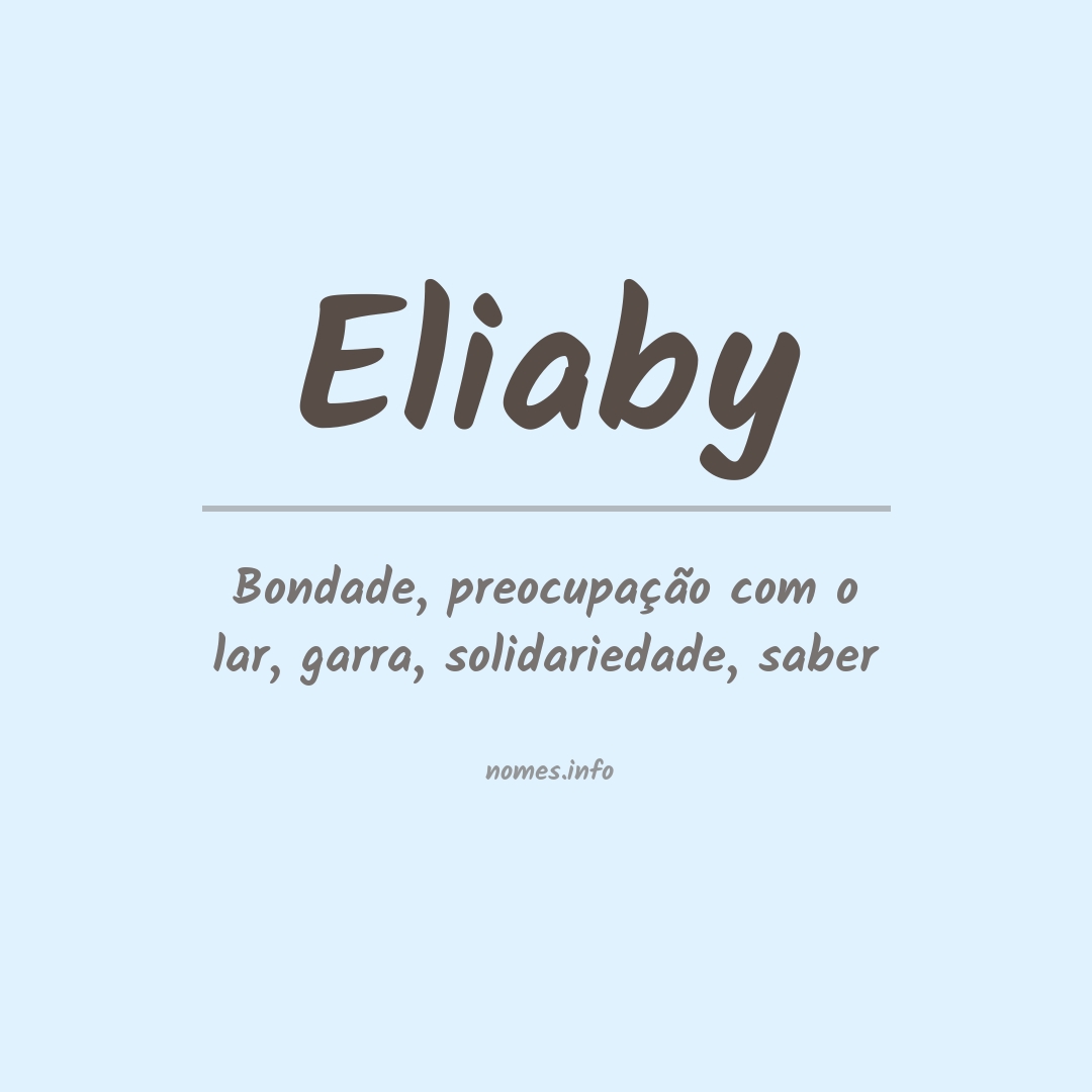 Significado do nome Eliaby