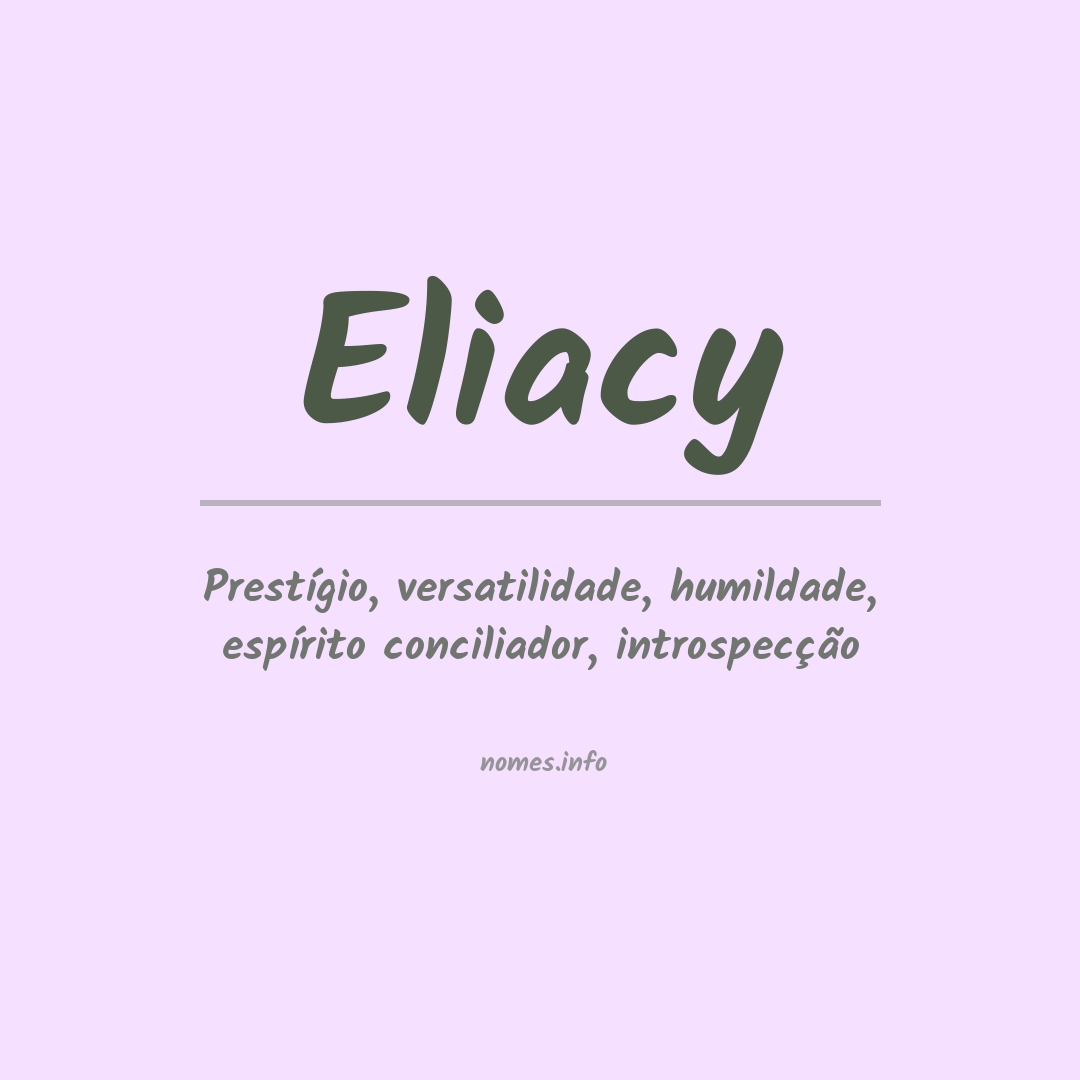 Significado do nome Eliacy