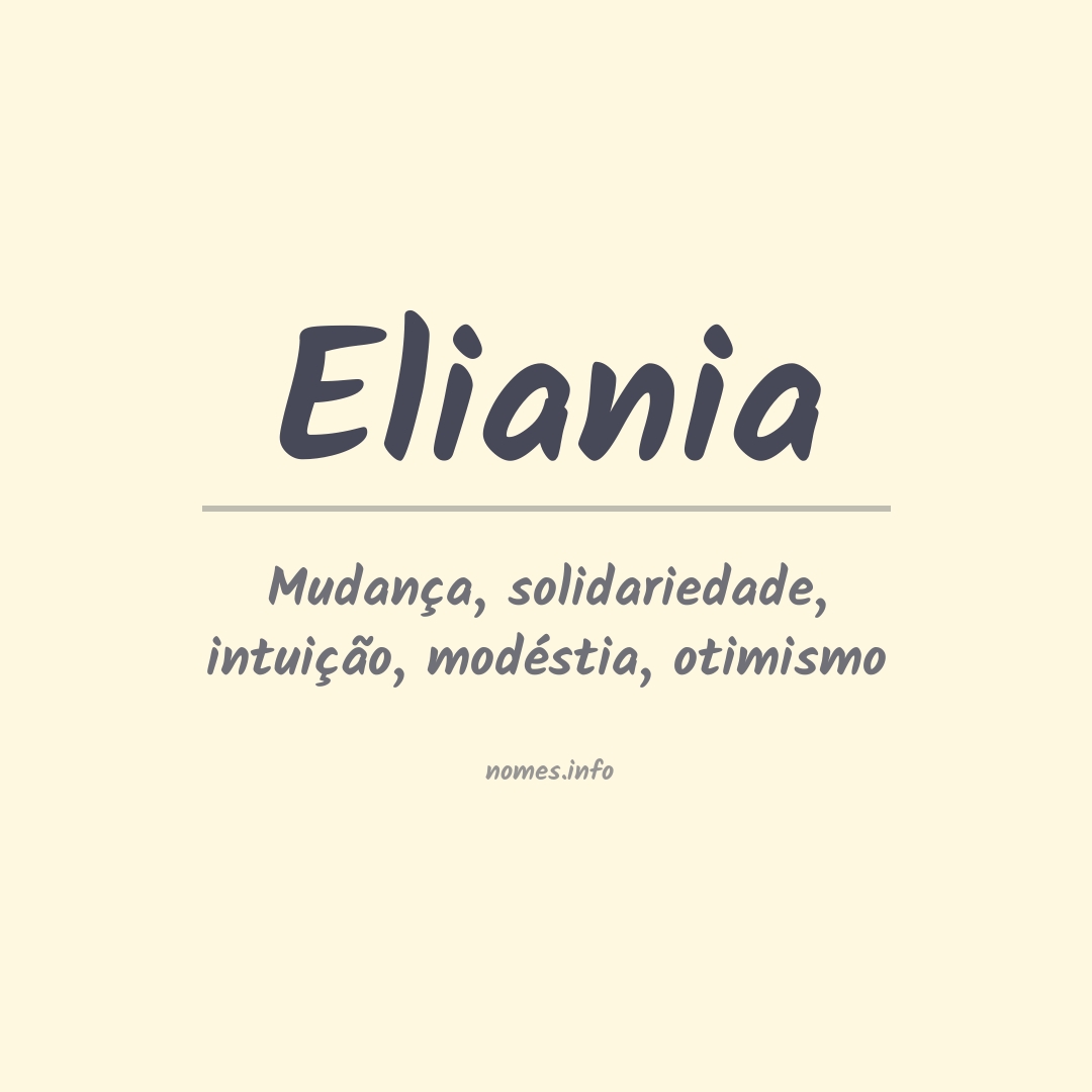 Significado do nome Eliania