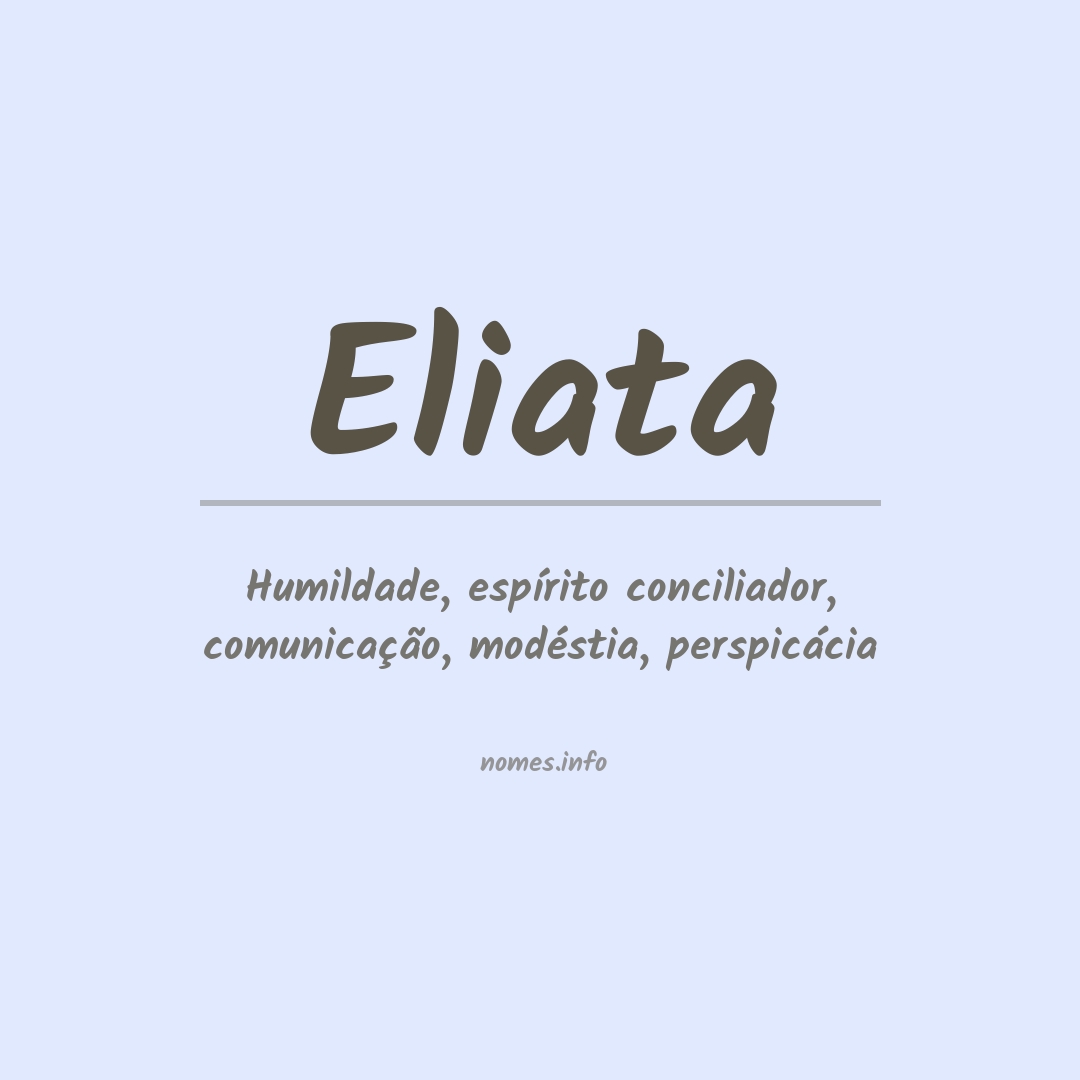 Significado do nome Eliata